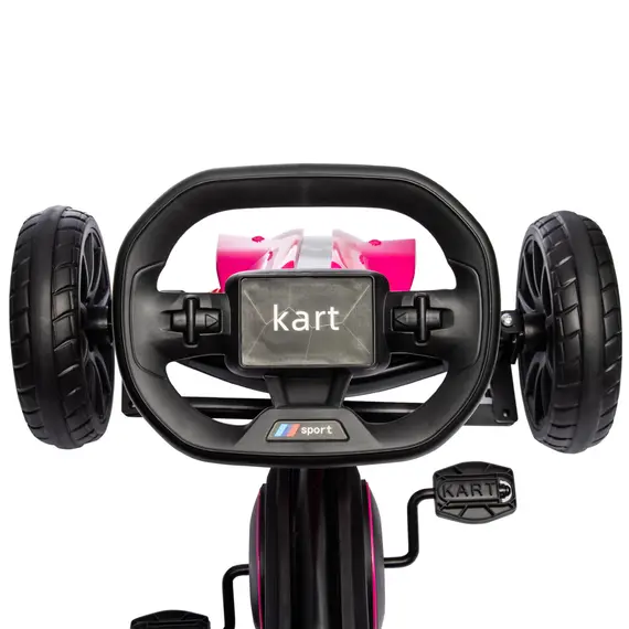 Buy Kids Pedal Go Kart, with Adjustable Seat, EVA Wheels, Seat, Handbrake - Pink, 9 image