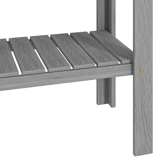 Buy Outsunny Wooden Raised Garden Bed, Elevated Planter Box with Storage Shelf and Drainage Holes, Raised Planter with Legs, Grey, 9 image