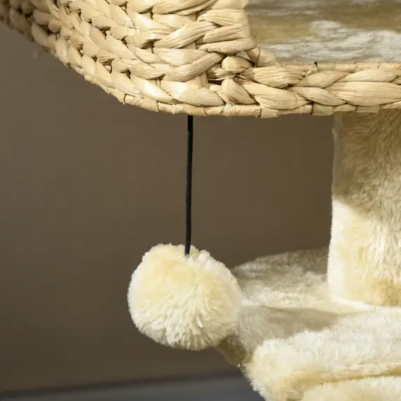 Buy 95cm Cat Tree Tower for Indoor Cats, with Scratching Post, Cat House, Toy Ball, Platform - Beige, 8 image
