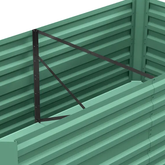 Buy Raised Beds for Garden, Galvanised Steel Outdoor Planters with Multi-reinforced Rods, 180 x 90 x 59 cm, Light Green, 8 image