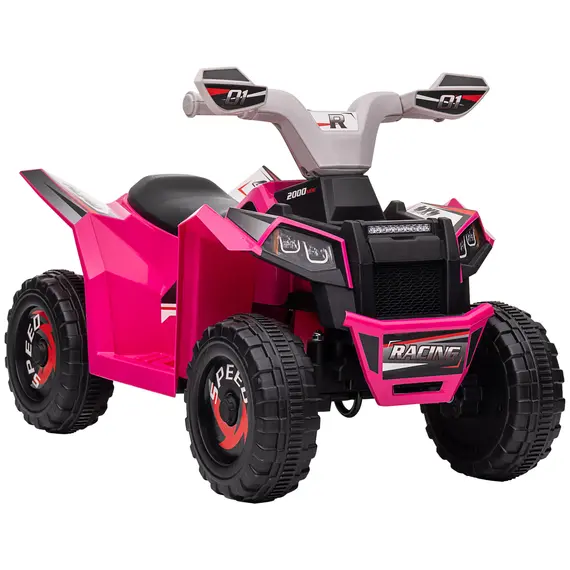 Buy 6V Quad Bike with Wear-Resistant Wheels, Forward Backward Function, for Ages 18-36 Months, Pink