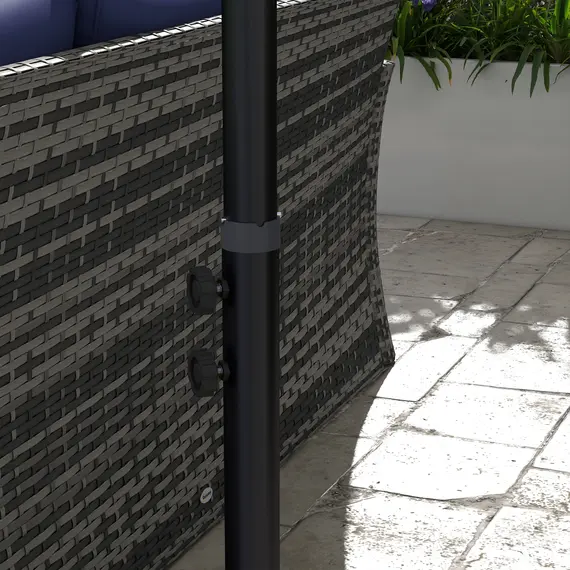 Buy Outsunny 3(m) Cantilever Overhanging Parasol, with Cross Base - Grey, 9 image