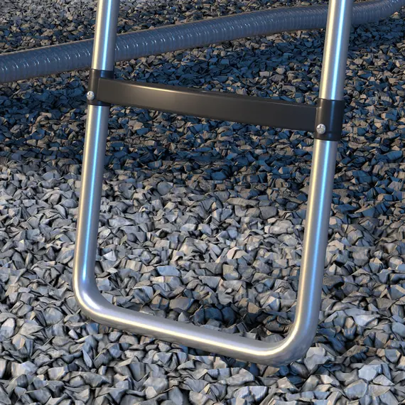 Buy Galvanised Steel Trampoline Ladder, 2 Steps/3 Steps Outdoor Trampoline Accessories for 6ft, 8ft, 10ft, 12ft, 13ft, 14ft, 16ft Trampoline, 110L x 32Wcm, Silver Tone, 9 image