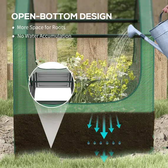 Buy 61 x 61cm Garden Planter Bed, with Cover - Green and Silver, 6 image