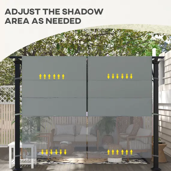 Buy 2 Pcs UV Protection Pergola Replacement Canopy, Pergola Shade Cover, Easy to Install, for 3 x 3(m) Pergola, Dark Grey, 7 image