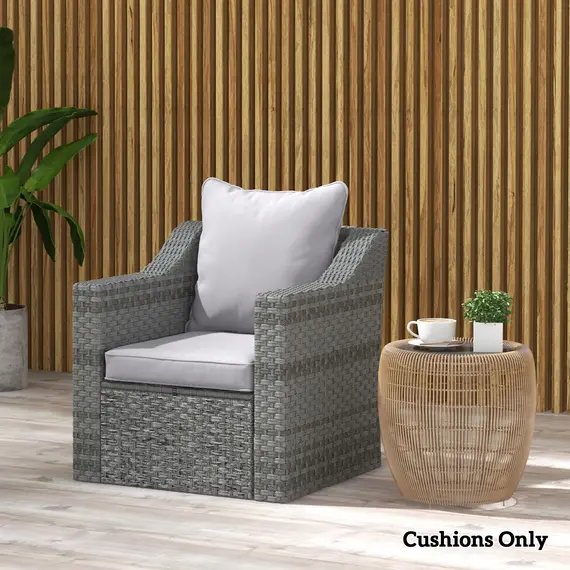 Buy Seat and Back Padded Cushion Set, CUSHION ONLY - Light Grey, 9 image