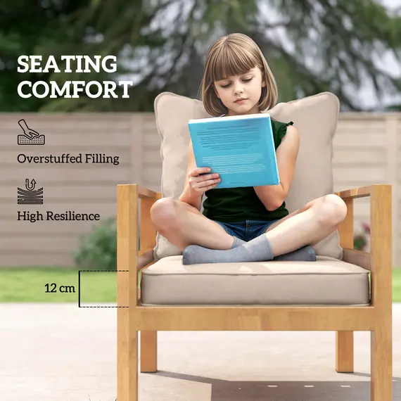 Buy Seat and Back Padded Cushion Set, CUSHION ONLY - Beige, 4 image
