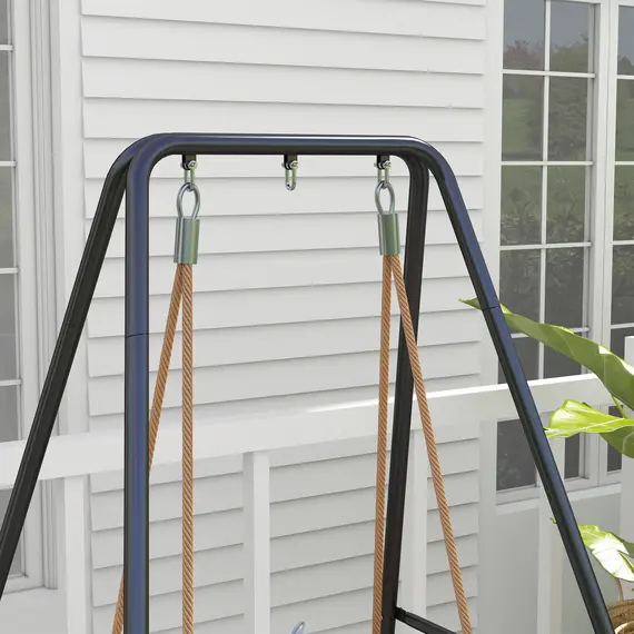 Buy Hammock Chair Stand, Hanging Heavy Duty Metal Frame Hammock Stand for Hanging Hammock Air Porch Swing Chair, Egg Chair, Black, 8 image