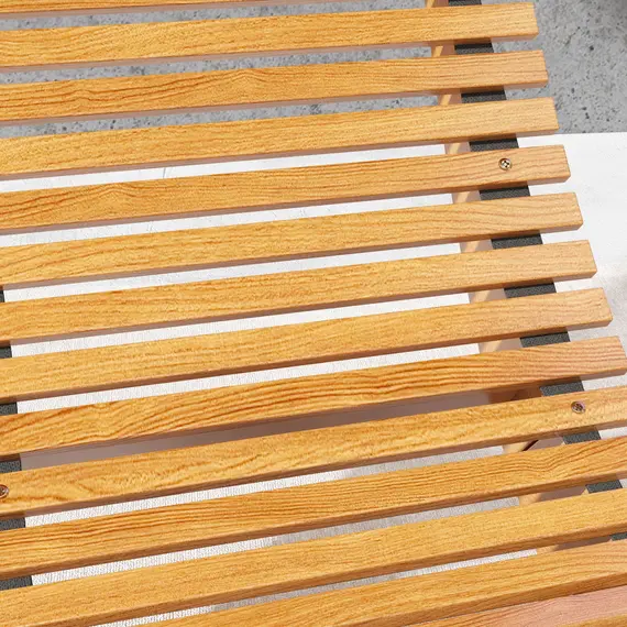 Buy Outdoor Rocking Chair w/ Slatted Seat, Wooden Rocking Chair, 130cm x 60cm x 60cm, Light Brown, 9 image