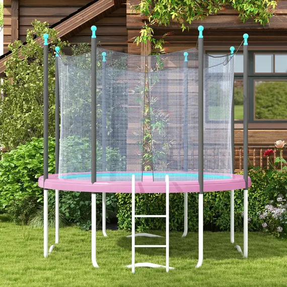 Buy 8FT Trampoline Spring Cover, Plastic Trampoline Pad Replacement with Elastic Cord, Waterproof, UV Resistant and Tear-Resistant, Pink, 7 image