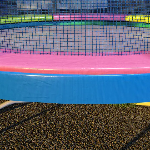 Buy 8FT Trampoline Spring Cover, Plastic Trampoline Pad Replacement with Elastic Cord, Waterproof, UV Resistant and Tear-Resistant, Multi-Colored, 9 image