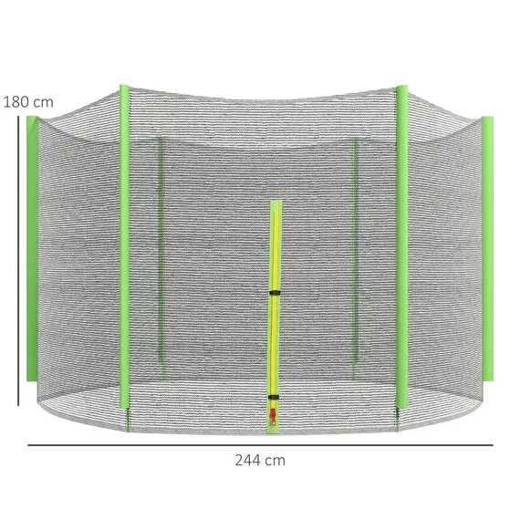 Buy 8ft Trampoline Net Replacement with 6 Plastic Pole Covers, Weather-Resistant Trampoline Netting Replacement with Zipped Entrance, Poles Not Included, Green, 3 image