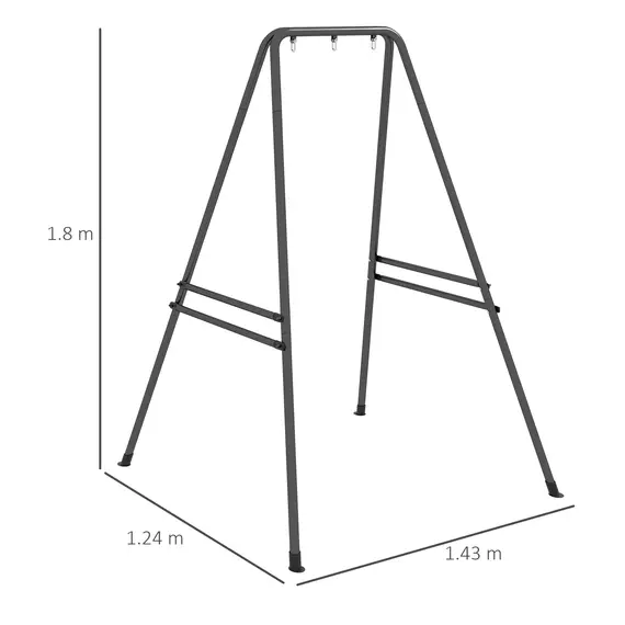 Buy Hammock Chair Stand, Hanging Heavy Duty Metal Frame Hammock Stand for Hanging Hammock Air Porch Swing Chair, Egg Chair, Black, 3 image