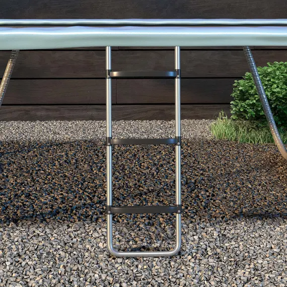 Buy Galvanised Steel Trampoline Ladder, 2 Steps/3 Steps Outdoor Trampoline Accessories for 6ft, 8ft, 10ft, 12ft, 13ft, 14ft, 16ft Trampoline, 97L x 32Wcm, Silver Tone, 7 image