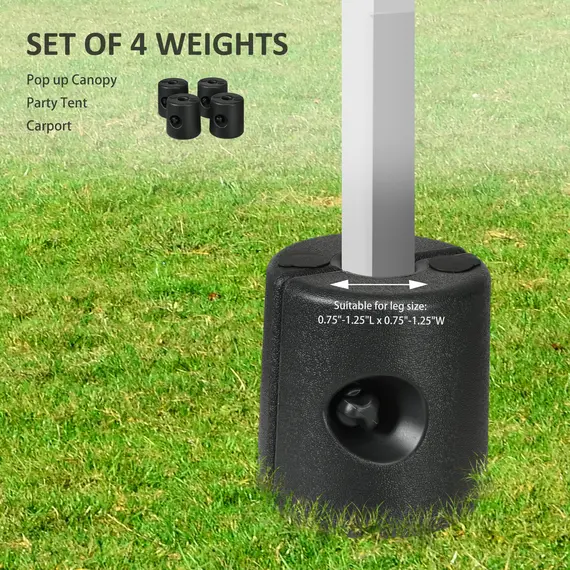 Buy HDPE Tent Weights Set of 4, Canopy Weights, Fill with Water or Sand, 48KG, 4 image