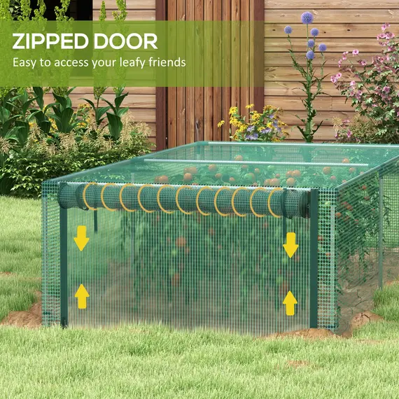 Buy 8' x 4' Plant Protection Cage, with Door, Green, 6 image