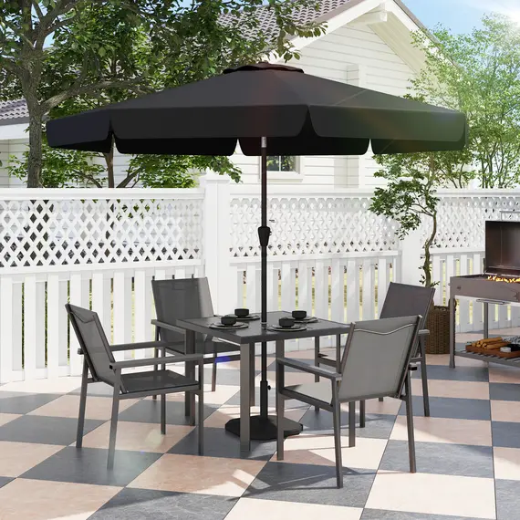Buy Five-Piece Metal Dining Set, with Glass-Top Table - Grey, 2 image