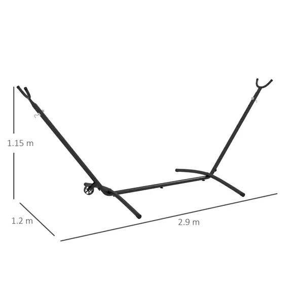 Buy 9.5ft Hammock Stand, Portable Hammock with Wheels, Adjustable Hammock Net Stand with Carry Bag, for String-style, Brazilian-style, Flat-style, Rope-style Hammocks, Black, 3 image