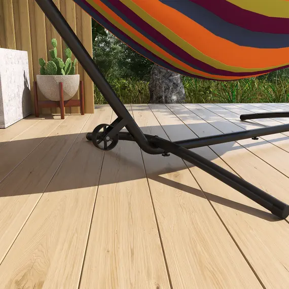 Buy 9.5ft Hammock Stand, Portable Hammock with Wheels, Adjustable Hammock Net Stand with Carry Bag, for String-style, Brazilian-style, Flat-style, Rope-style Hammocks, Black, 7 image