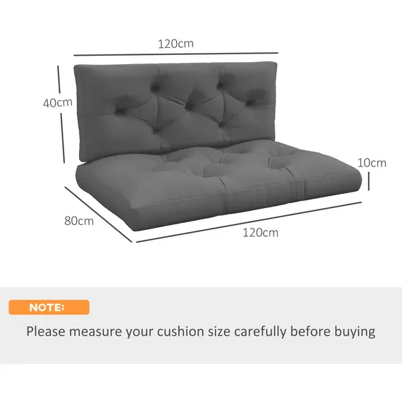 Buy Seat and Back Padded Pallet Cushion Set - Dark Grey, 3 image