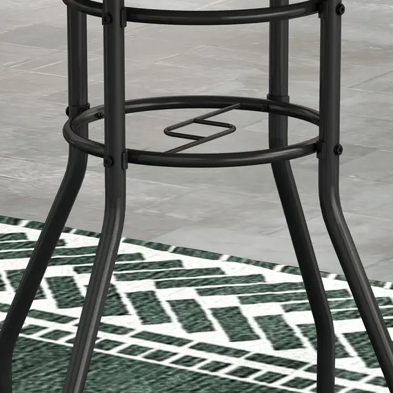 Buy Φ60 Garden Table, with Glass Printed Tabletop - Brown, 9 image