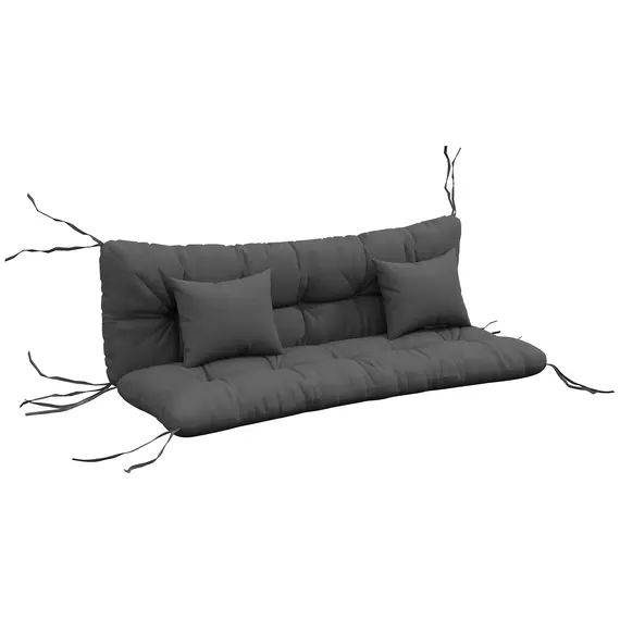 Buy Back and Seat Cushion Replacement with 2 Pillows, Patio Chair Cushions Set with Ties, Charcoal Grey