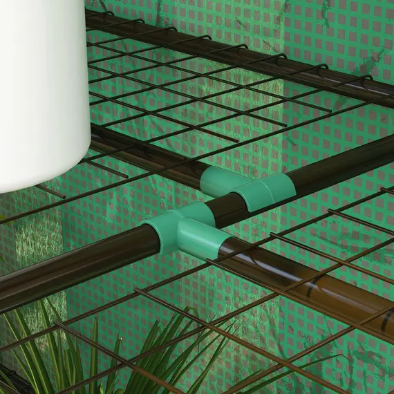 Buy Outsunny 46 x 143cm Three-Shelf Mini Greenhouse - Green, 8 image