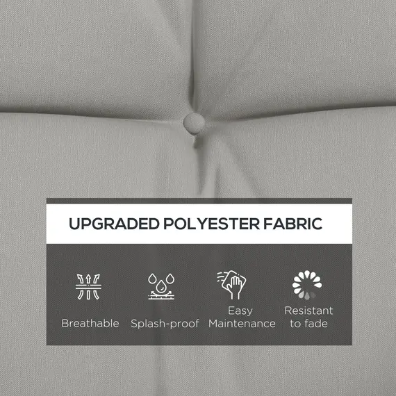 Buy Back and Seat Cushion Replacement with 2 Pillows, Patio Chair Cushions Set with Ties, Light Grey, 4 image