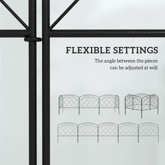 Buy 3m Decorative Metal Garden Fence - Diamond and Swirl Pattern, 5 image