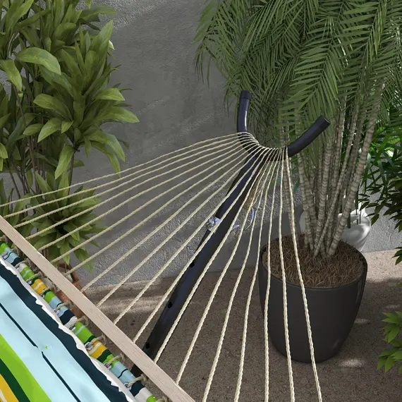 Buy 9.5ft Hammock Stand, Portable Hammock with Wheels, Adjustable Hammock Net Stand with Carry Bag, for String-style, Brazilian-style, Flat-style, Rope-style Hammocks, Black, 8 image