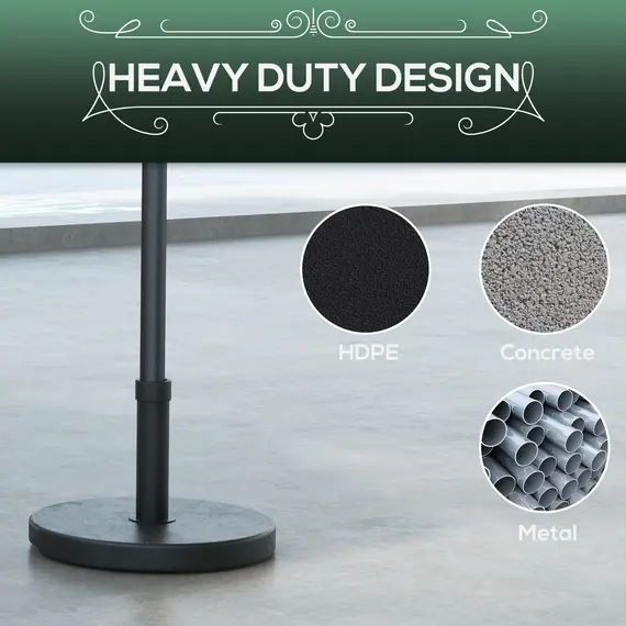 Buy Outsunny 15kg Concrete Umbrella Parasol Base with Rattan Effect 46.5cm Dia Heavy Duty Parasol Stand for Outdoor Patio Umbrella, 5 image