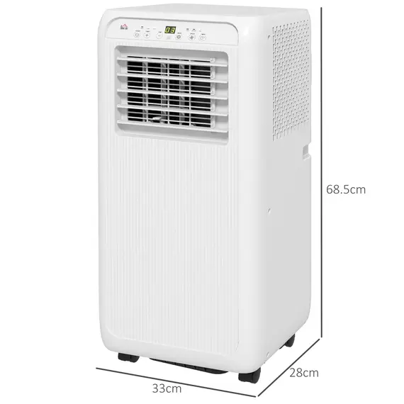 Buy HOMCOM 7,000 BTU Mobile Air Conditioner for Room up to 26m², with Dehumidifier, 24H Timer, Wheels, Window Mount Kit, 3 image