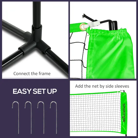 Buy Badminton Net Set, Height Adjustable Net for Pickleball, Volleyball, Badminton, with 3 Shuttlecocks, 4 Rackets, 7 image
