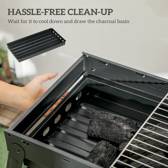 Buy Foldable Charcoal Grill - Black, 5 image