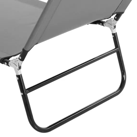 Buy Outsunny Garden Sun Lounger, with Five-Position Back - Grey, 9 image