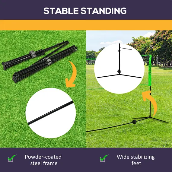 Buy Badminton Net Set, Height Adjustable Net for Pickleball, Volleyball, Badminton, with 3 Shuttlecocks, 4 Rackets, 6 image