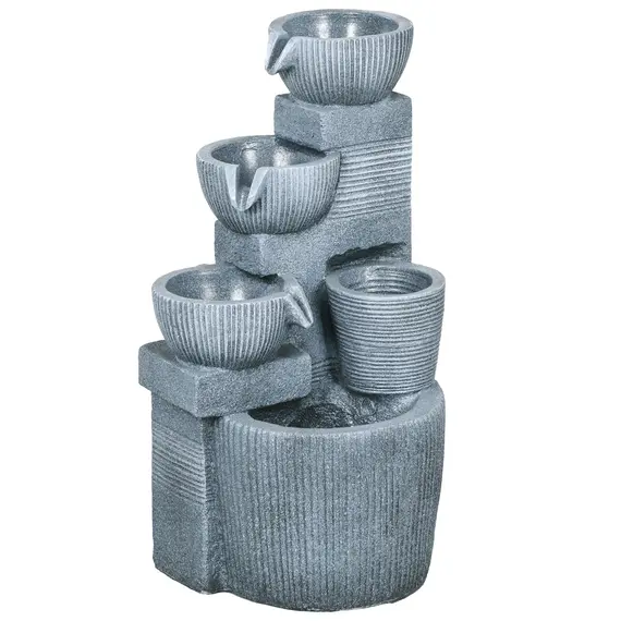 Buy Solar Powered Outdoor Water Fountain - Dark Grey