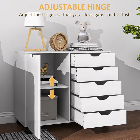 Buy Multi-Storage Mobile Office Storage Cabinet - White, 8 image