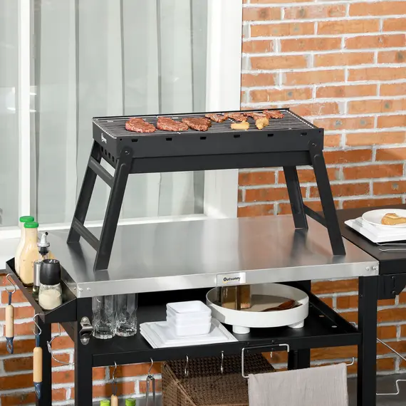 Buy Foldable Charcoal Grill - Black, 2 image