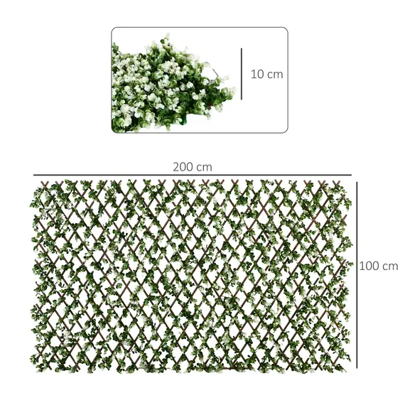 Buy 2pc Expanding Garden Trellis, 2 x 1m Faux Decorative Privacy Fence with Artificial Leaves, Privacy Screen Greenery Walls for Garden Balcony, Eucalyptus Leaves, 3 image