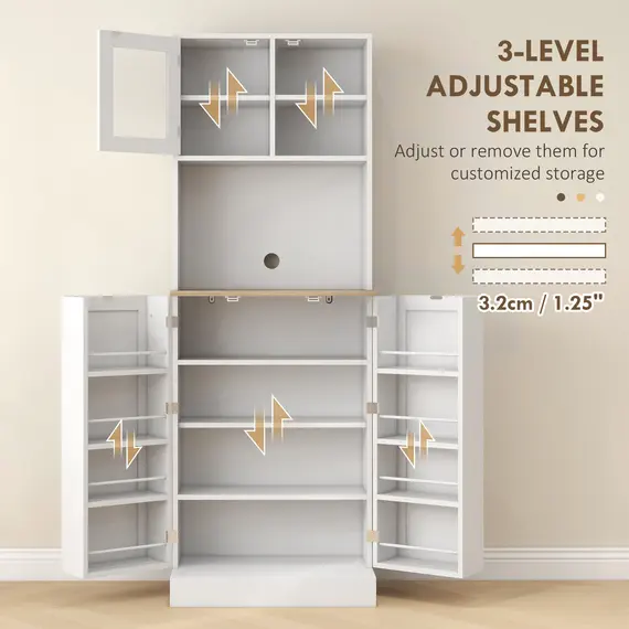Buy Two-Part Kitchen Storage Cabinet - White, 5 image