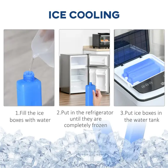 Buy HOMCOM 3-in-1 Evaporative Air Cooler with 4L Water Tank, Portable Fan Cooler with Automatic Oscillation, Timer, Remote, White, 7 image