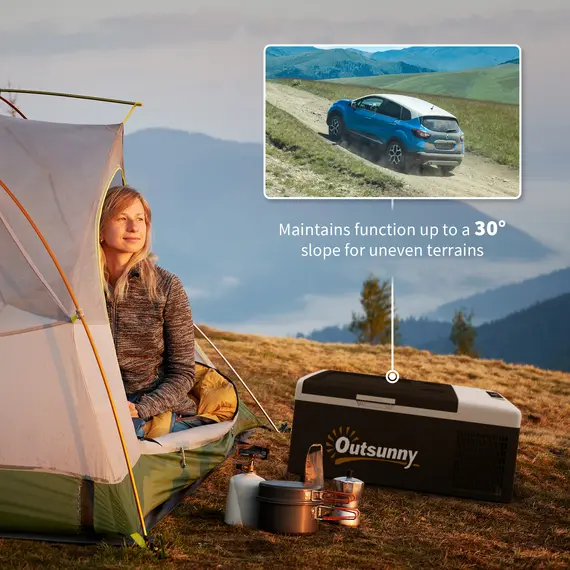 Buy 16L Portable Car Fridge, -20°C to 10°C Adjustable Temperature - Black/Grey, 7 image