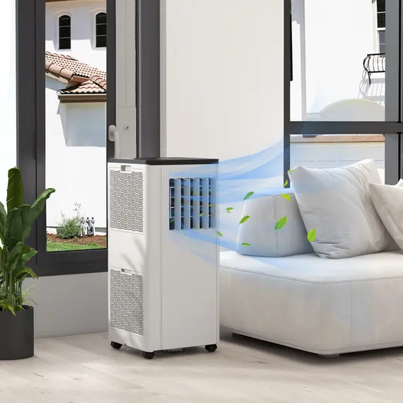 Buy HOMCOM 7,000 BTU App-Controlled Mobile Air Conditioner, 15m² Radius - White, 2 image