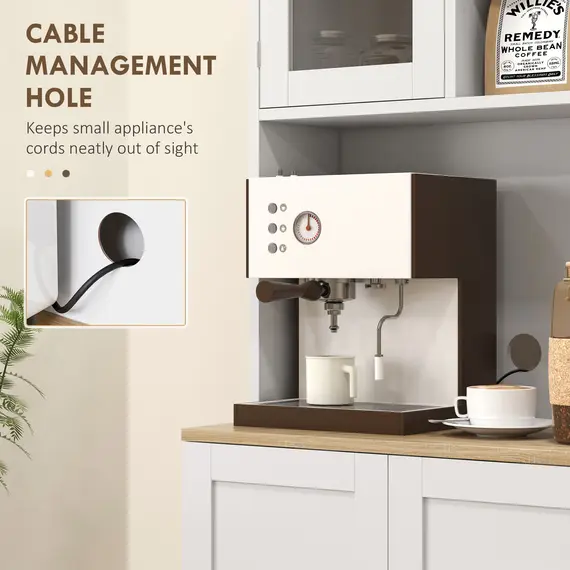 Buy Two-Part Kitchen Storage Cabinet - White, 6 image
