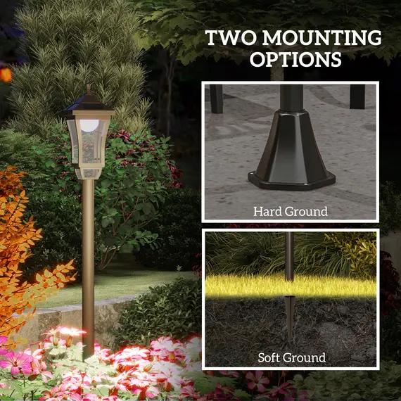 Buy 1.3 m Garden Lamp Post Light, LED Outdoor Solar Post Lights, Waterproof IP44 for Patio, Garden, Pathway, Cool White, 6 image