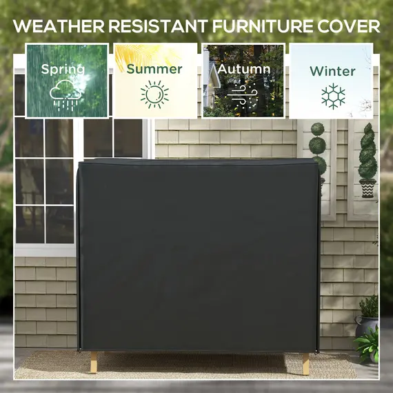 Buy 220 x 125cm Three-Seater Swing Chair Protective Cover - Black, 4 image