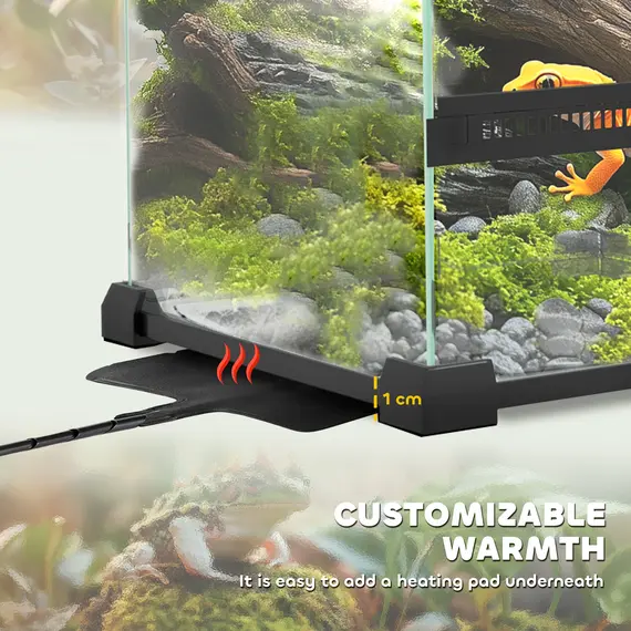 Buy 12L Vivarium for Lizards, Frogs, Snakes, Turtles, Tortoises w/ Anti-Escape Design, Ventilation, 7 image