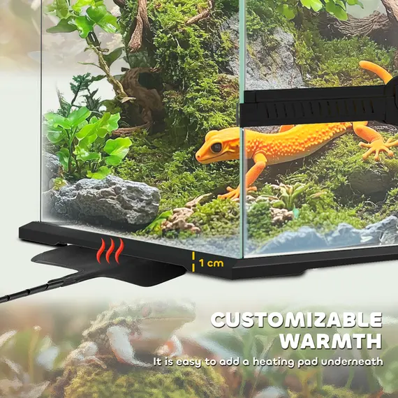 Buy 40L Vivarium for Lizards, Frogs, Snakes, Turtles, Tortoises w/ Anti-Escape Design, Ventilation, 7 image