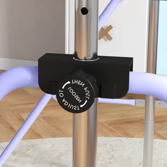 Buy HOMCOM Adjustable Height, Foldable Kids Gymnastics Bar w/ Non-slip Rubber Floor Rings, for 3+ Years, Purple, 8 image